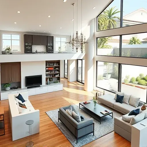 Home remodeling project in Vista, CA showcasing modern design, open space, and stylish decor elements.