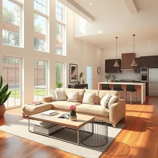 Beautifully remodeled living room in Mira Mesa CA with open concept design, natural light, and contemporary decor.