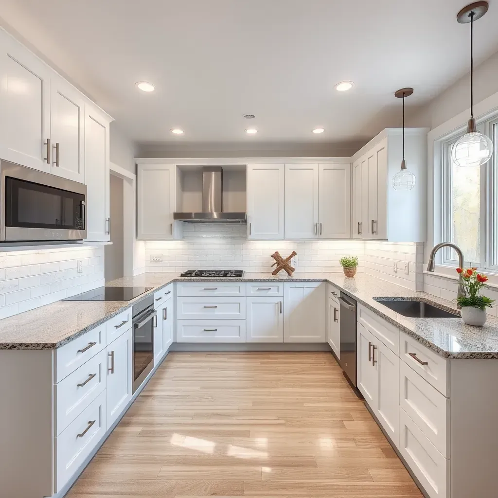 Detailed kitchen remodeling in University City, CA featuring sleek countertops, modern cabinetry, stainless appliances, and natural light.