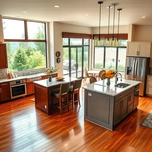 Beautifully remodeled kitchen in Del Dios CA featuring modern cabinetry, stainless steel appliances, and granite countertops.