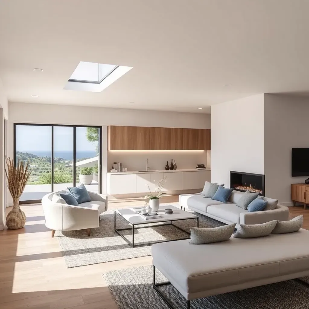 Remodeling of a modern home in Torrey Highlands, CA with new stucco, wooden accents, large windows, and landscaped garden.