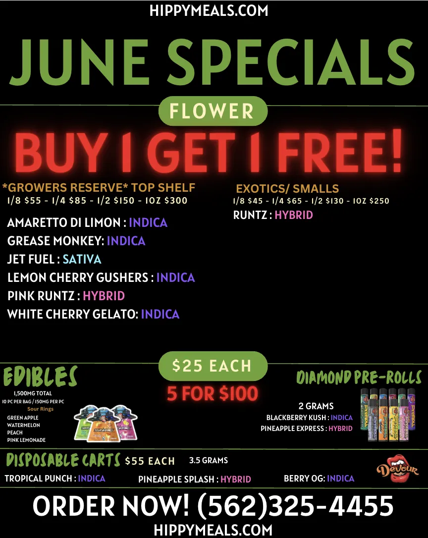 Flower, Buy 1 get 1 FREE, Edibles,  Diamond Pre-Rolls, Buy 4 get 1 FREE !  ,$55 3.5g ,Disposable Carts, march specials