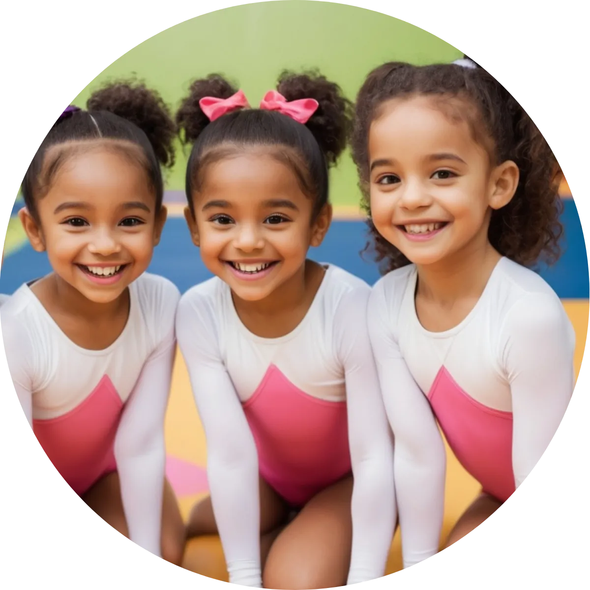 Young gymnast smiling while practicing foundational skills in a fun preschool gymnastics class at Gymnastics Redefined.