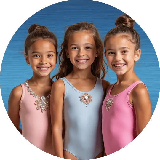 Group of gymnasts smiling together after practice in Irving, TX.