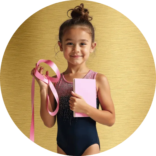 Young gymnast learning basics in a preschool class in Irving.