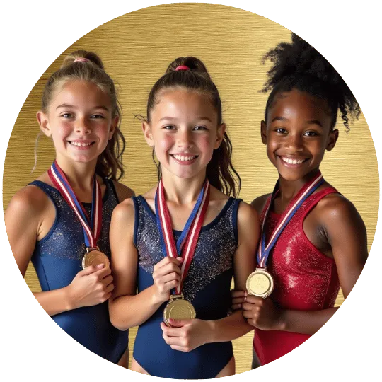 Competitive gymnast performing a routine on bars in Irving.