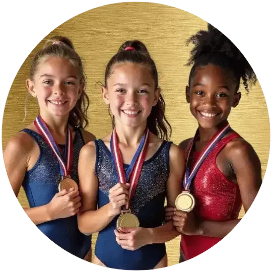 A determined gymnast practicing her routine with focus, building discipline and perseverance.