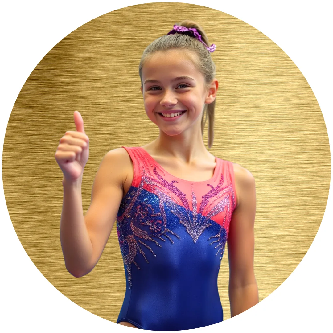 Gymnast practicing a beam routine with a coach.