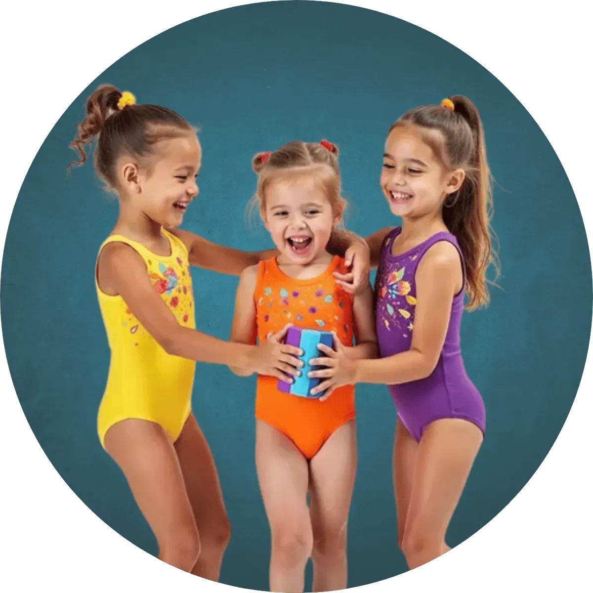 Toddler learning gymnastics basics in a preschool class in Coppell