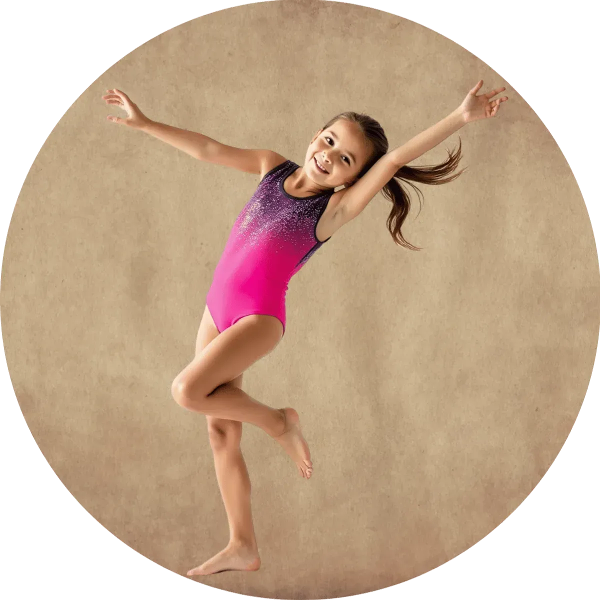 Competitive gymnast performing on balance beam at Gymnastics Redefined in Coppell