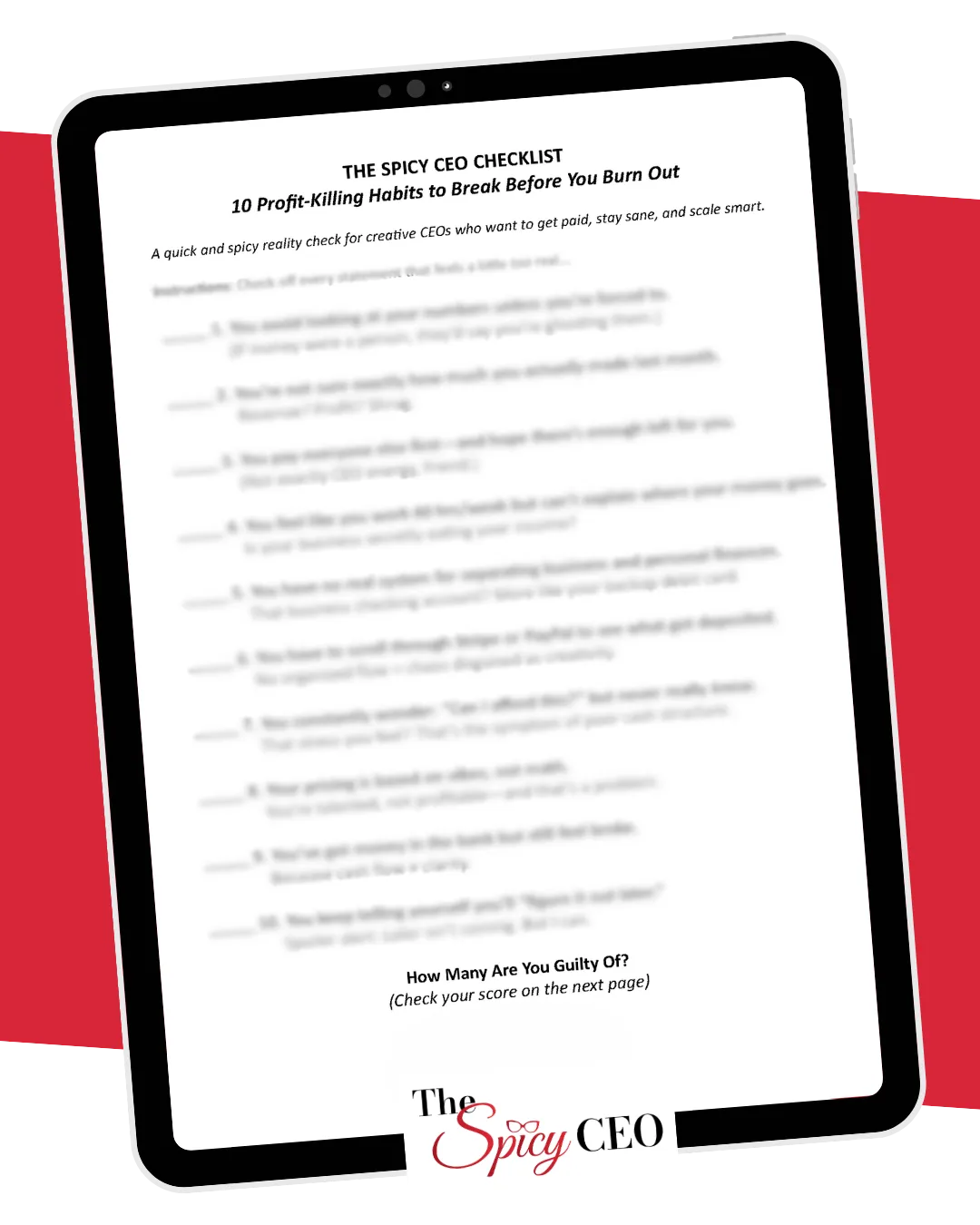 Spicy CEO Checklist image