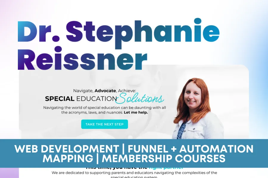 Web Development, Funnel and Automation Mapping, Membership Courses