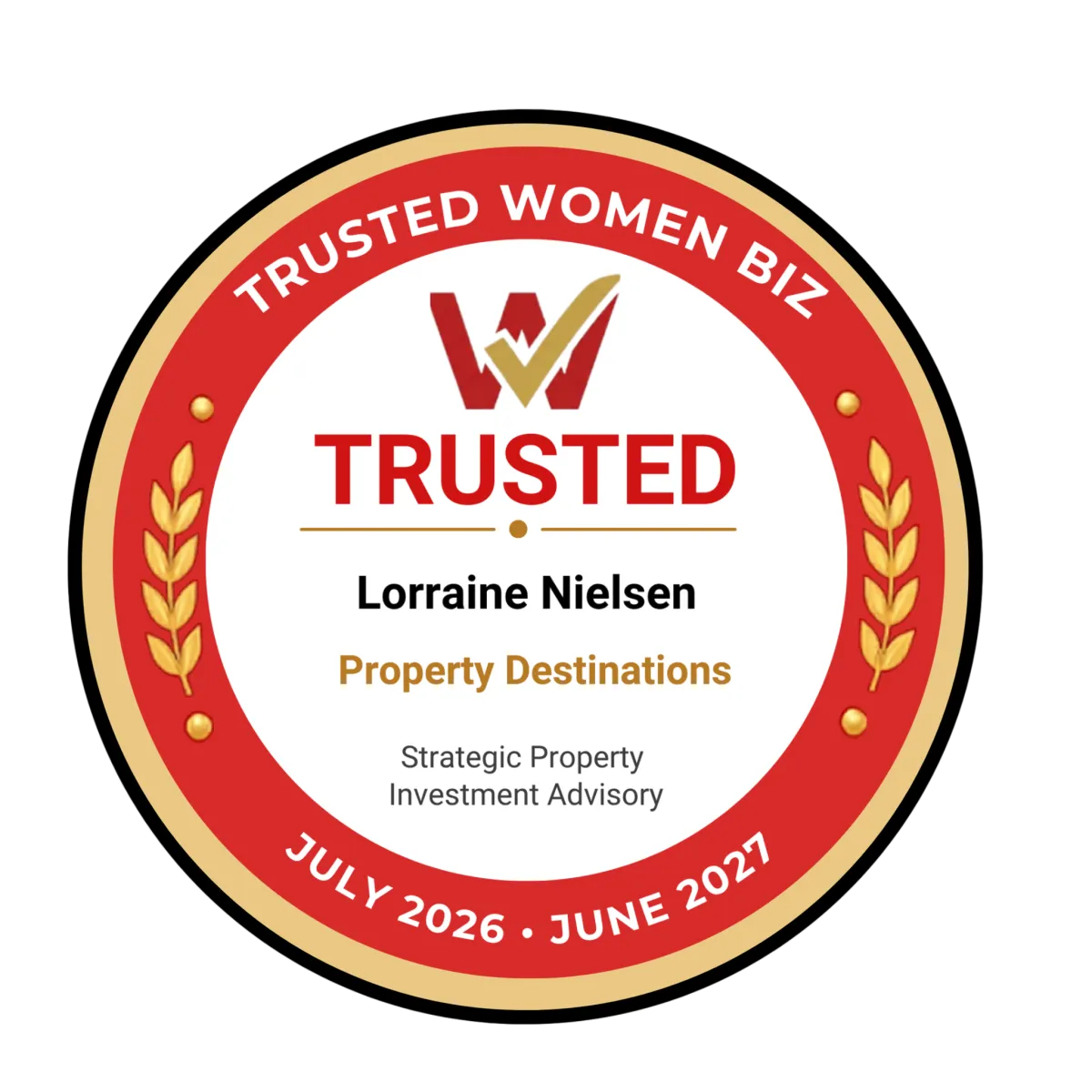 Trusted Women Biz award for Lorraine Nielsen