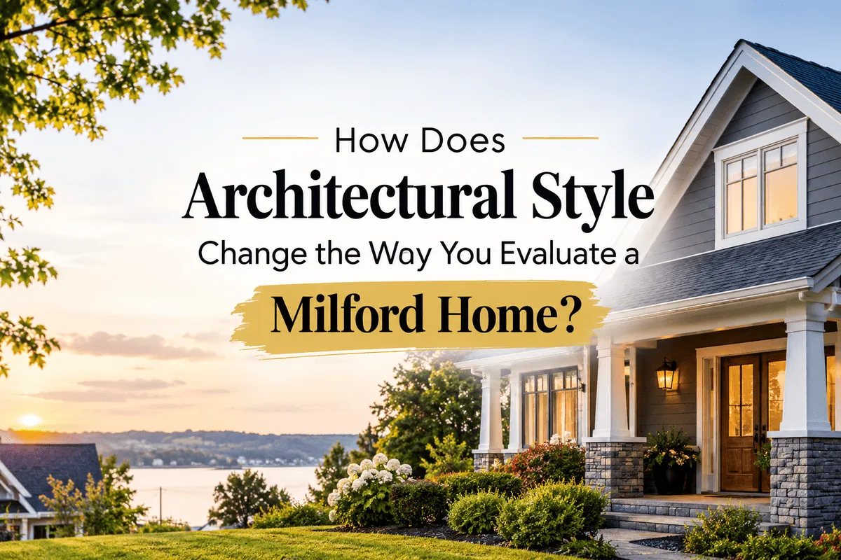 Architectural style of a Milford home evaluated with a Real Estate Agent
