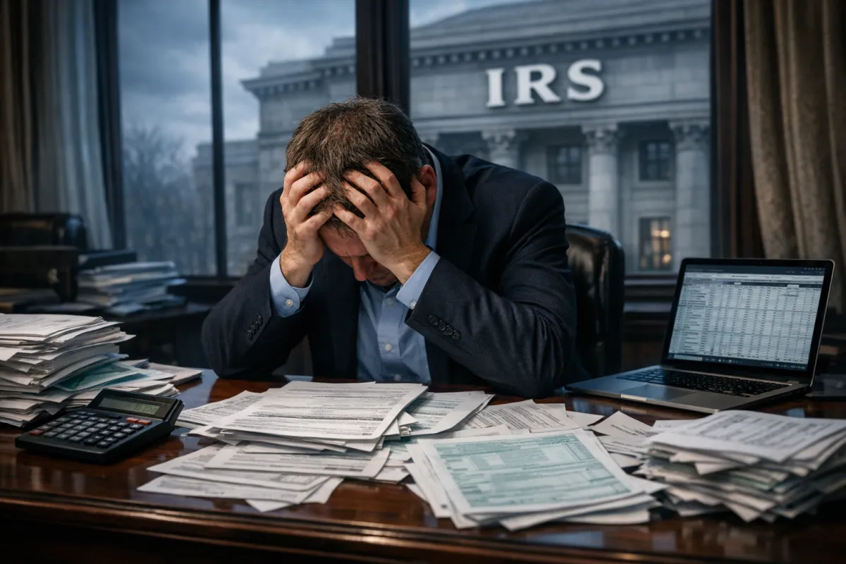 image of a stressed out payroll manager working at a company ding their 941 return