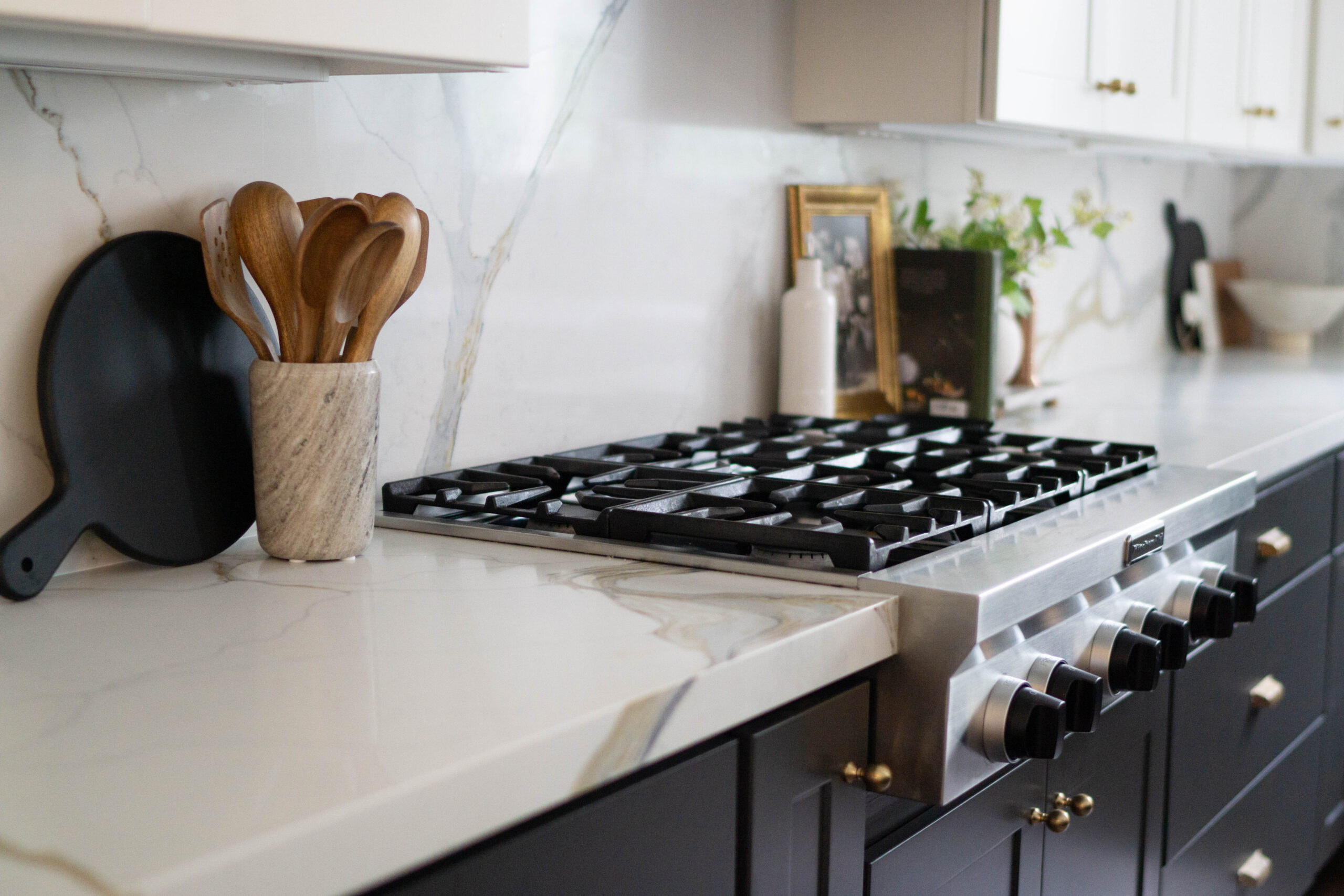 Modern kitchen renovation with custom cabinetry and lighting