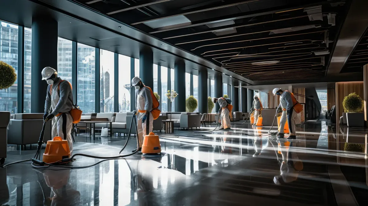 Commercial Cleaning Nashua NH — Professional team cleaning an office — FAC2 Cleaning Services