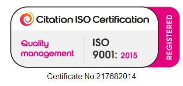 ISO 9001:2015 certified for quality service delivery and trusted small business security Bristol.