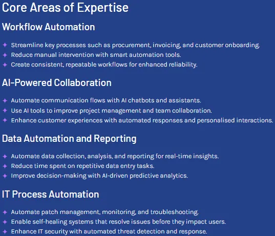 Overview of Northstar’s automation and AI services Bristol, including workflow automation, AI tools, data reporting, and IT processes.