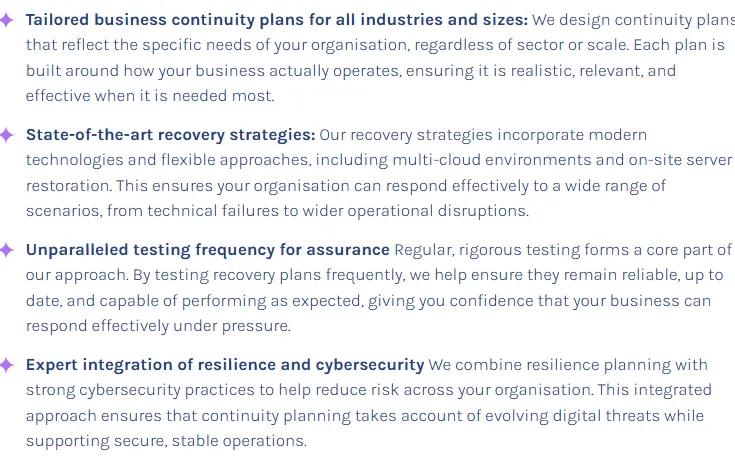 Highlights key features of online backups Bristol, including recovery, testing, cybersecurity, and continuity planning.