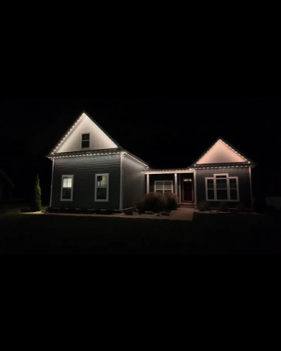 App-controlled permanent LED lighting on residential home in Oakland County, MI