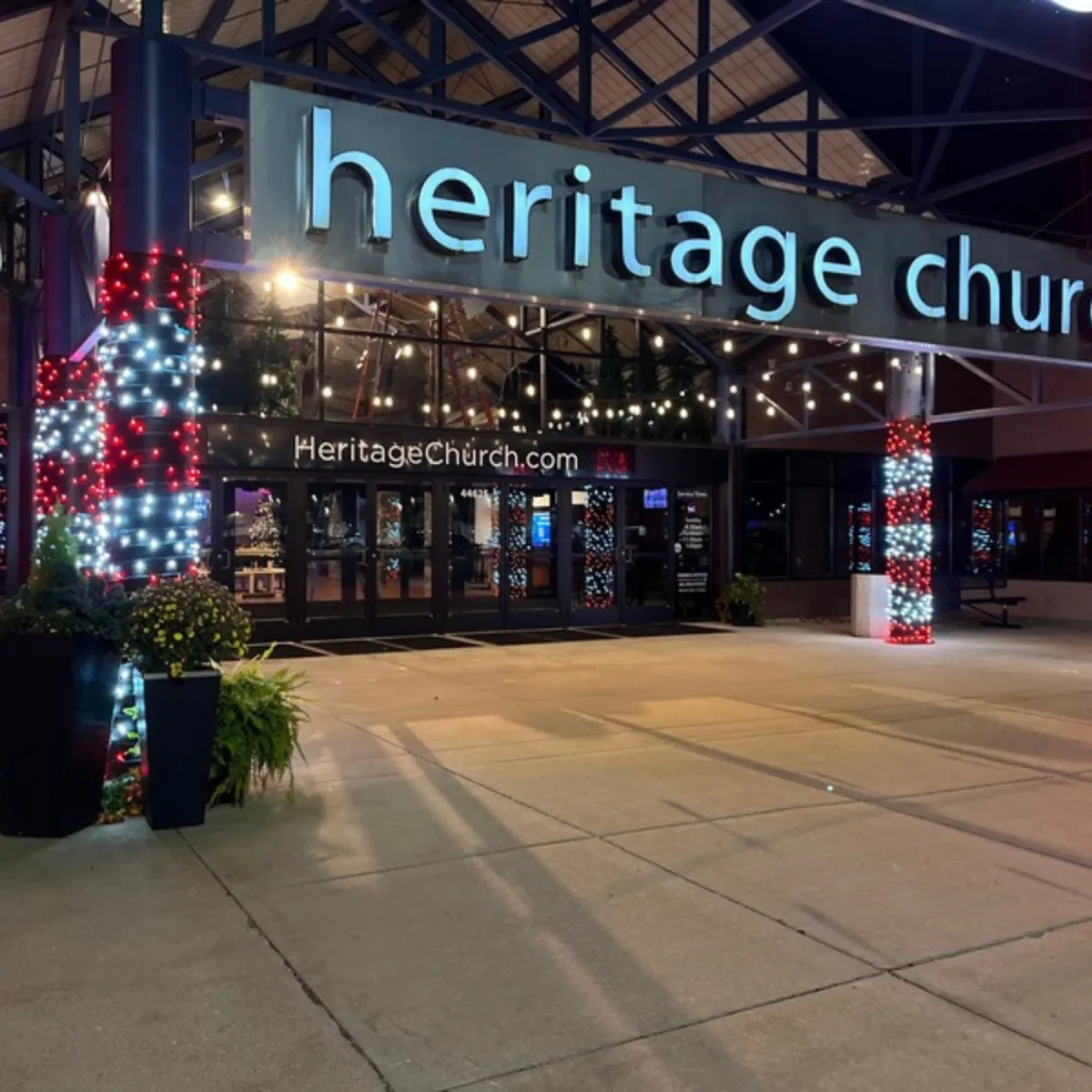Mini Wrapped Lights At Commercial Building Sterling Heights