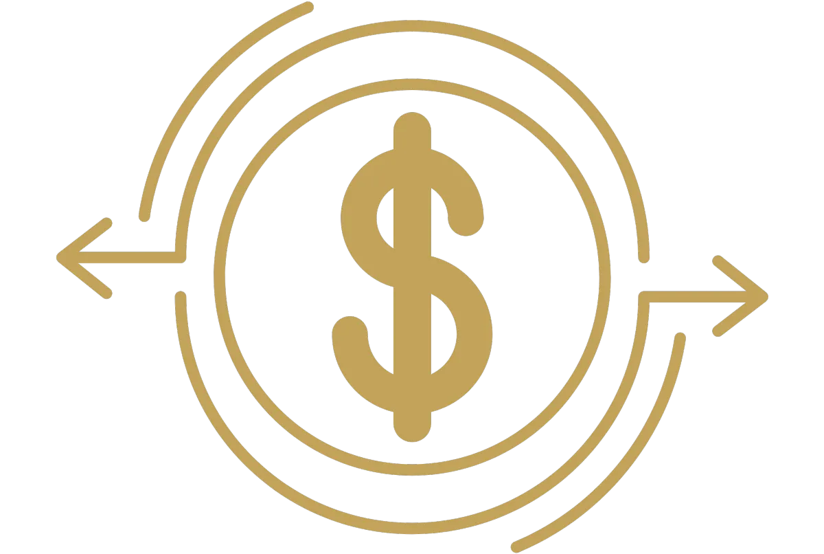 money sign in arrow circle