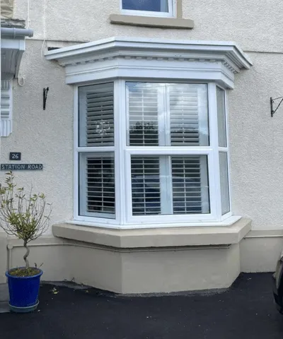 A white bay window that a customer has asked us to spray