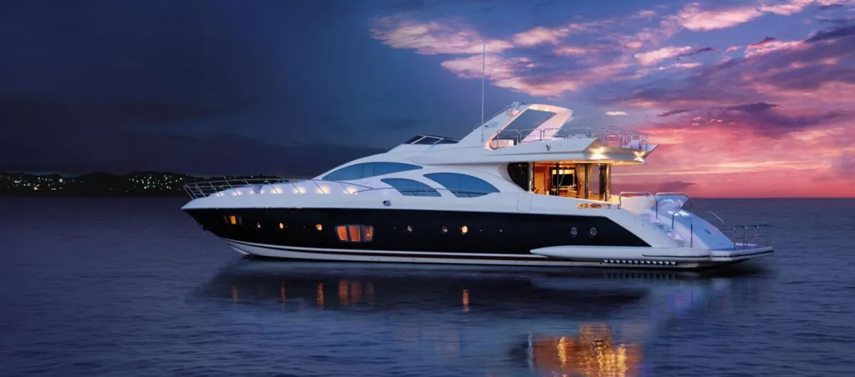 Luxury yacht with customized exterior and interior wraps by WeWrap, providing high-quality finishes and protection. Find expert yacht wrapping services near me.