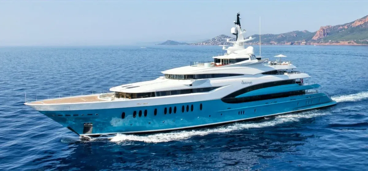 Luxury yacht with customized exterior and interior wraps by WeWrap, providing high-quality finishes and protection. Find expert yacht wrapping services near me.