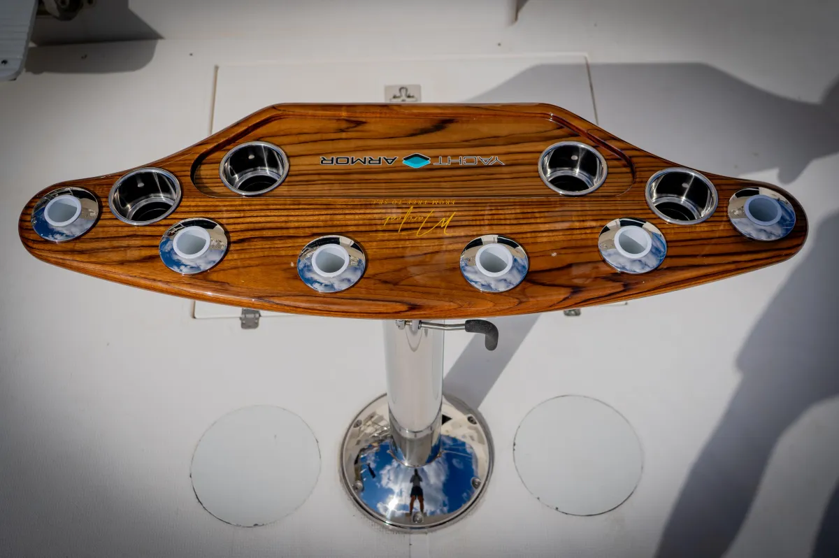 Marine film protecting rod holders and rocket launchers from gouges
