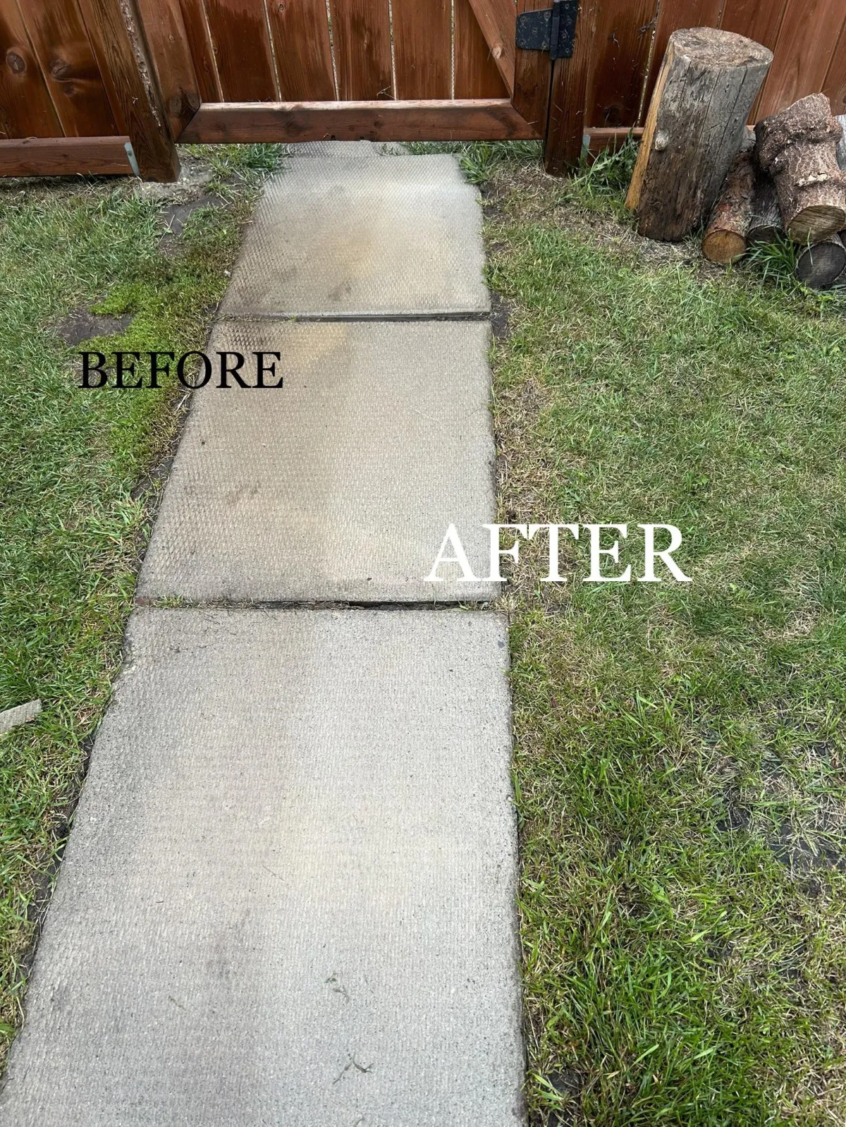 before and after concrete cleaning pictures