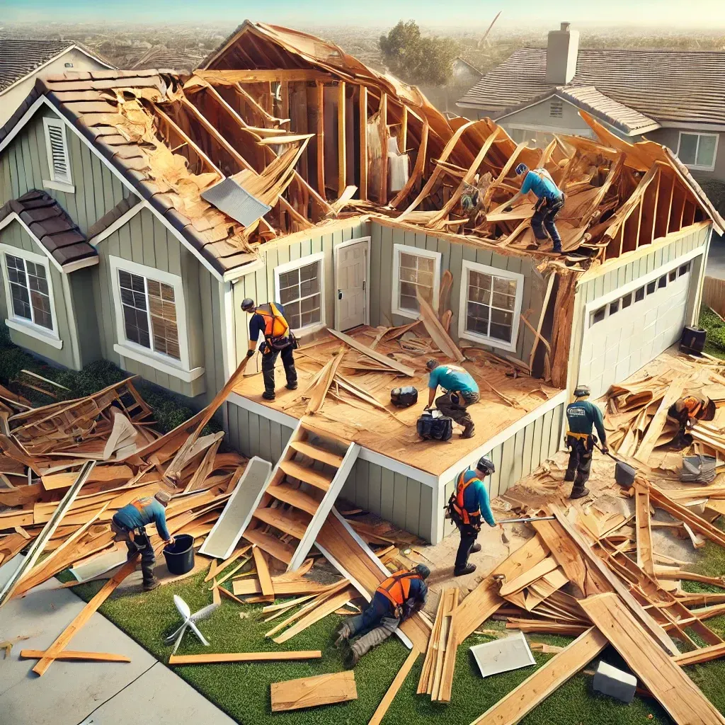 Cleaning up debris from wind damage to restore safety in Las Vegas homes.