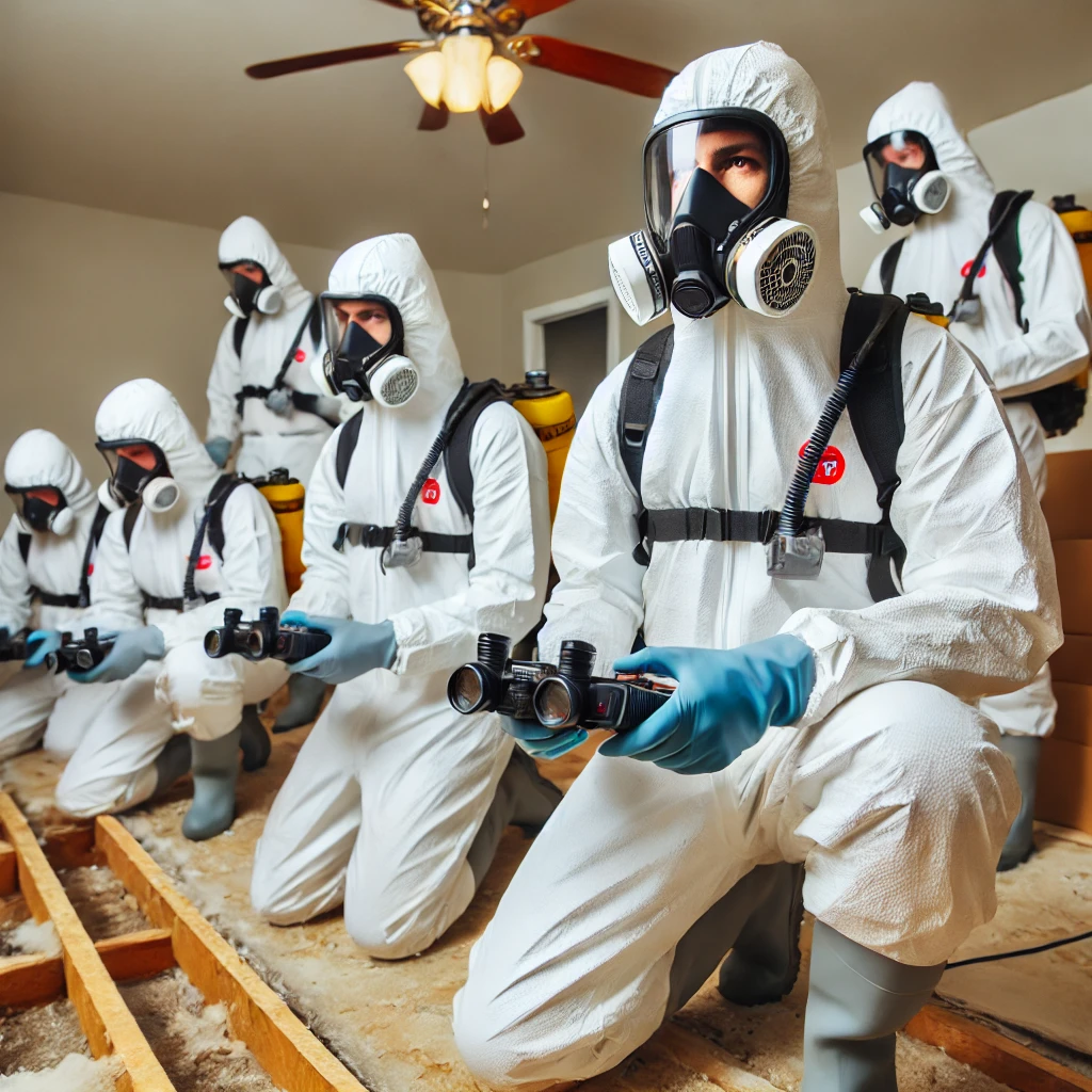 Certified mold inspection team in Las Vegas by NDR in protective gear