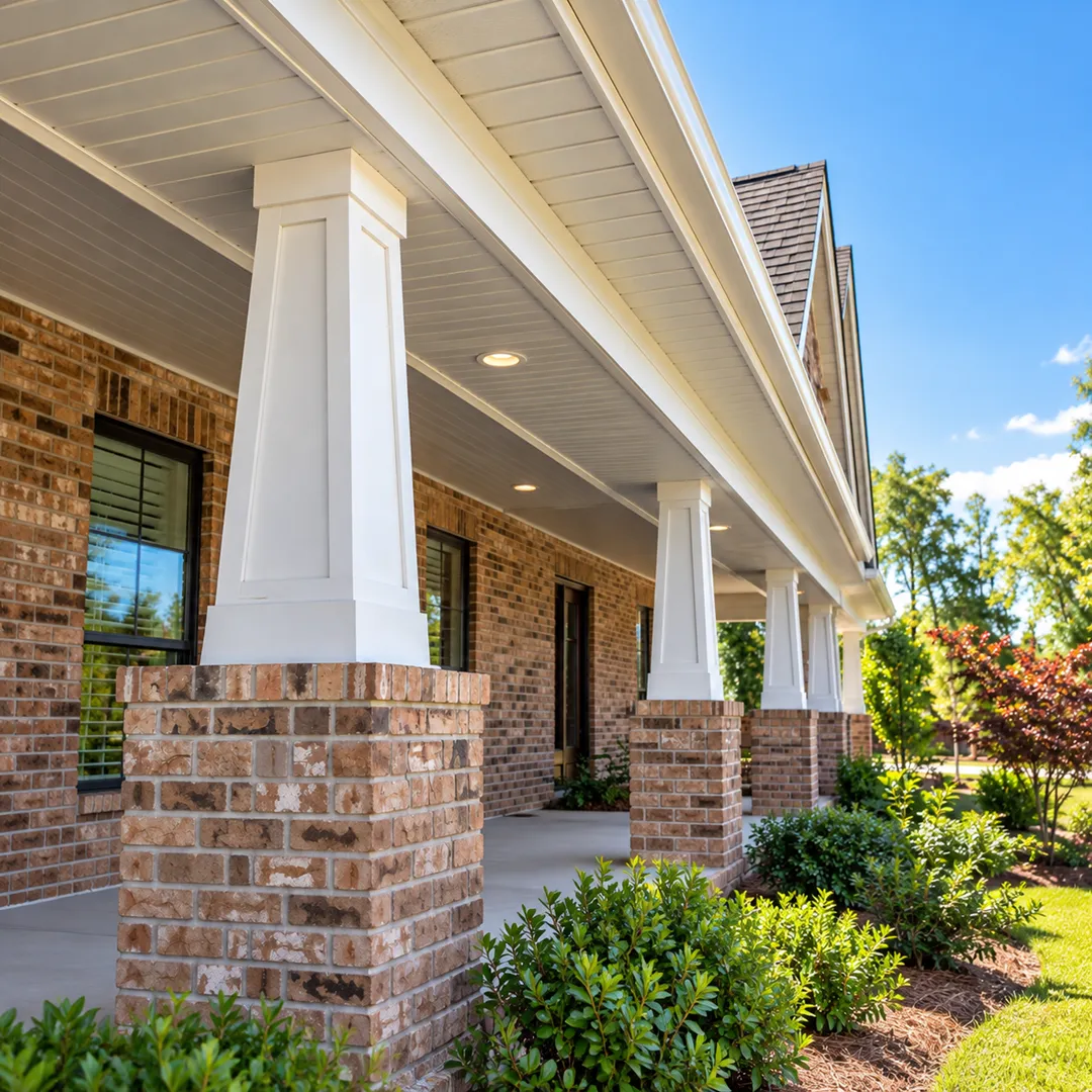 Illustrative connect fascia with gutters for soffit and fascia
