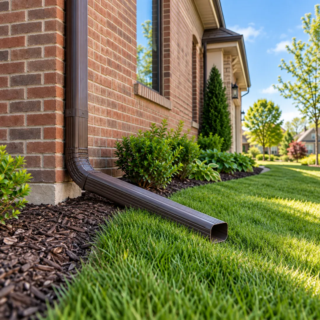 Illustrative finish a coordinated drainage system for gutter installation and downspouts