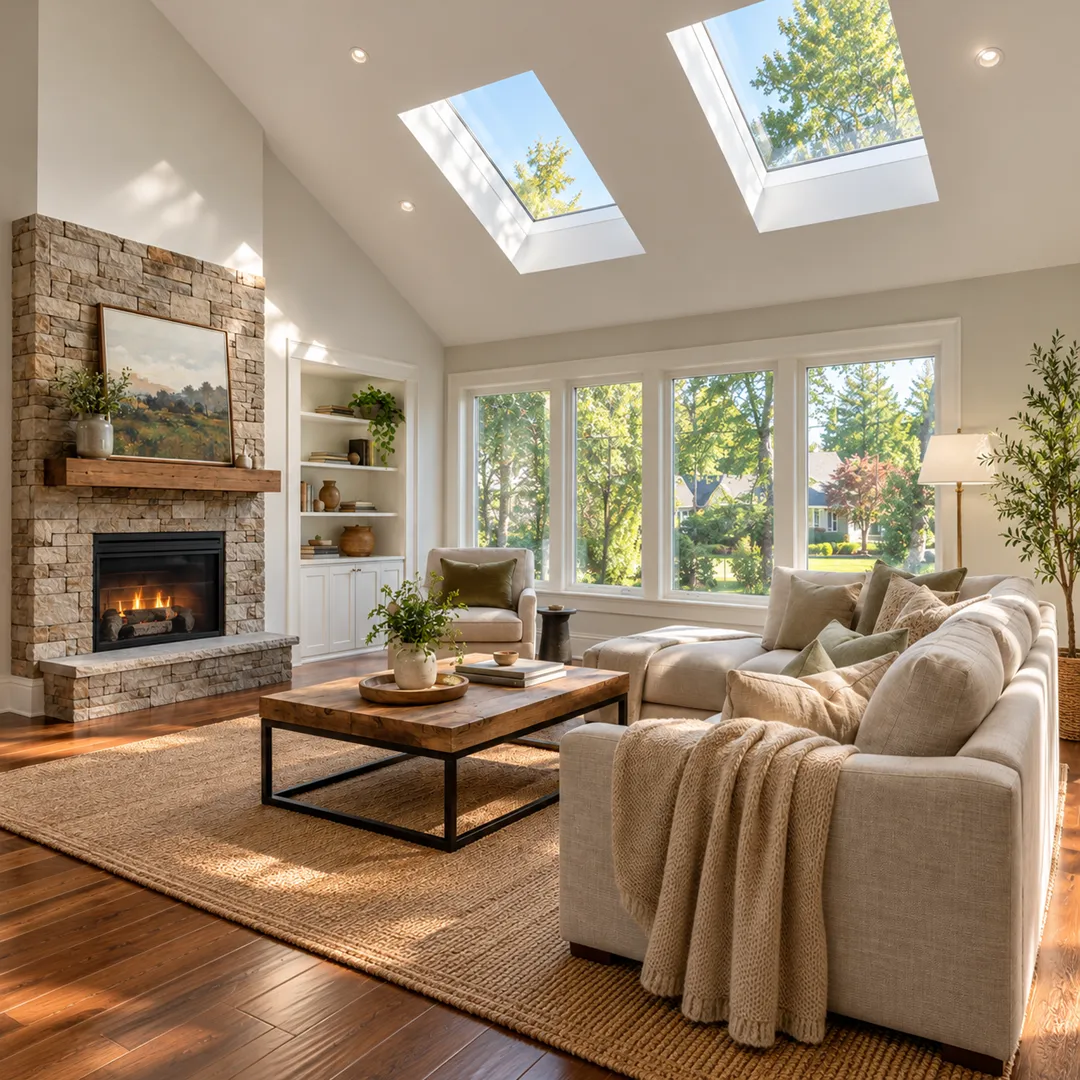 Illustrative coordinate the roof opening and flashing for skylight installation