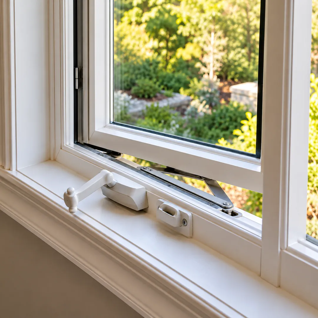 Illustrative plan handle access and exterior clearance for casement windows