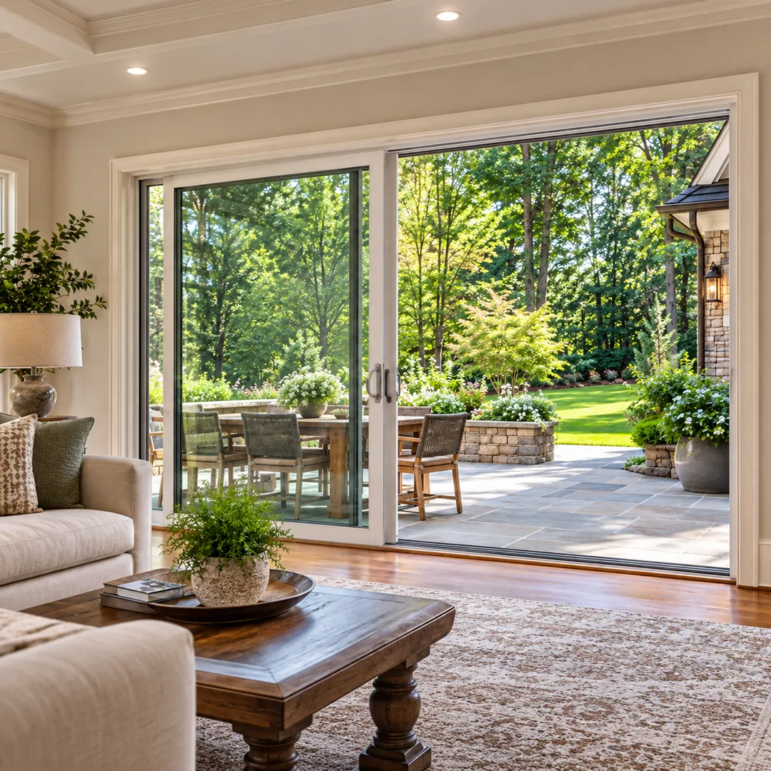 Illustrative assess the frame and threshold for sliding glass doors