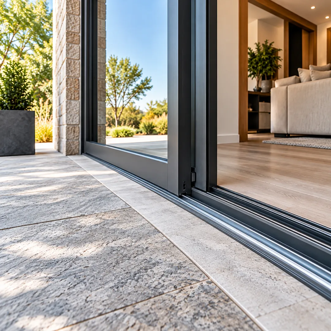 Illustrative plan access during installation for sliding glass doors