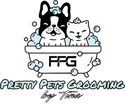 dog getting groomed at Pretty Pets Grooming by Tina