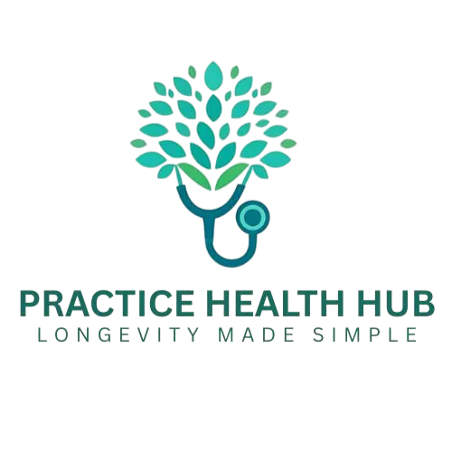 Practice Health Hub logo – physician‑led longevity community by Dr Danny McGee