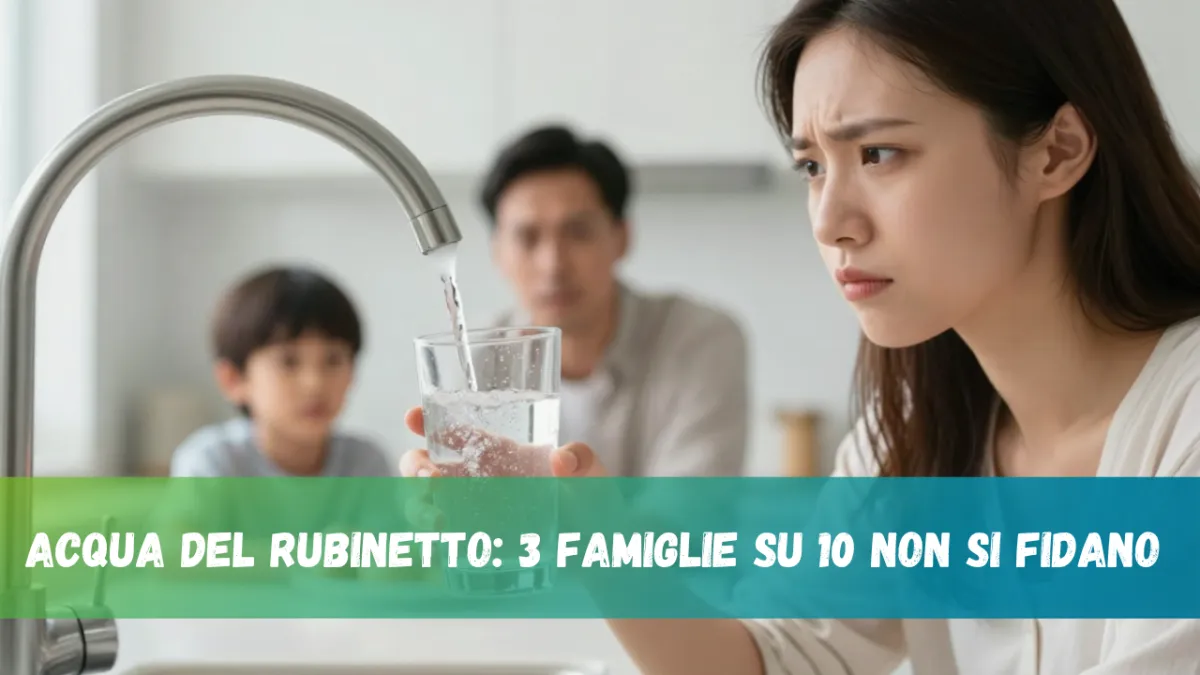 Acqua del rubinetto: 3 famiglie su 10 non si fidano