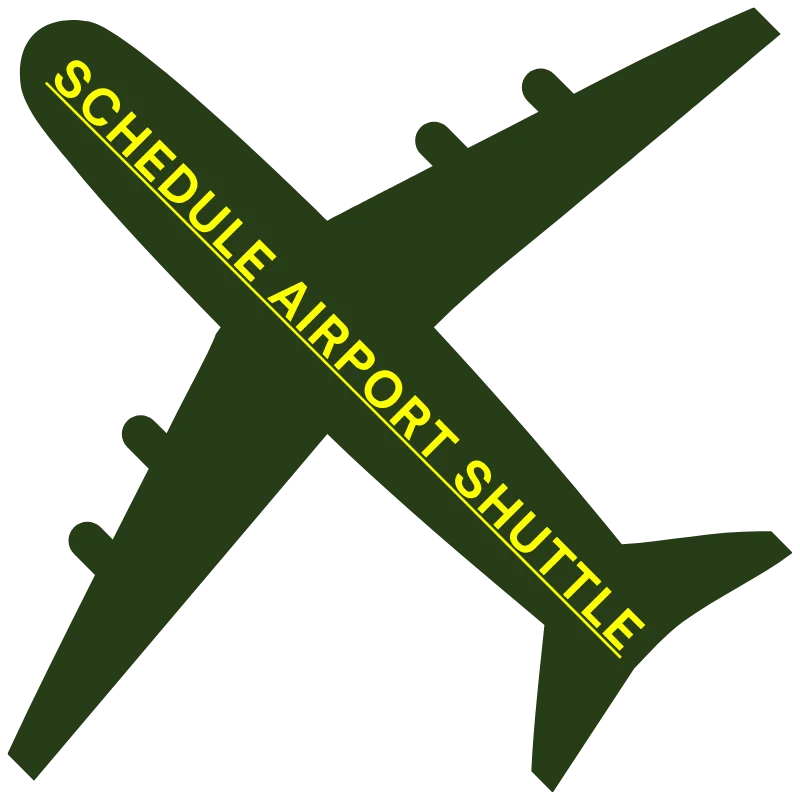 Schedule Airport Shuttle Airplane Graphic