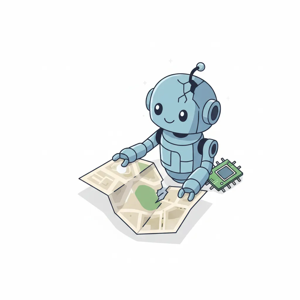 404 Error illustration showing a lost map.