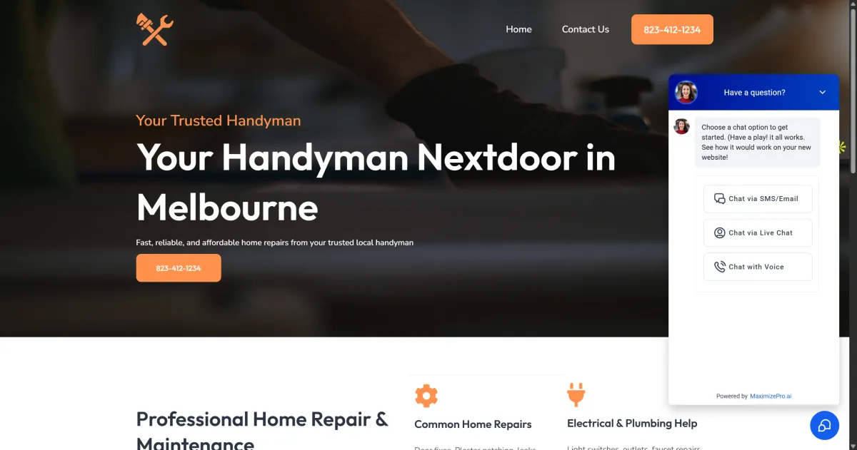 Demo ai Handyman website 