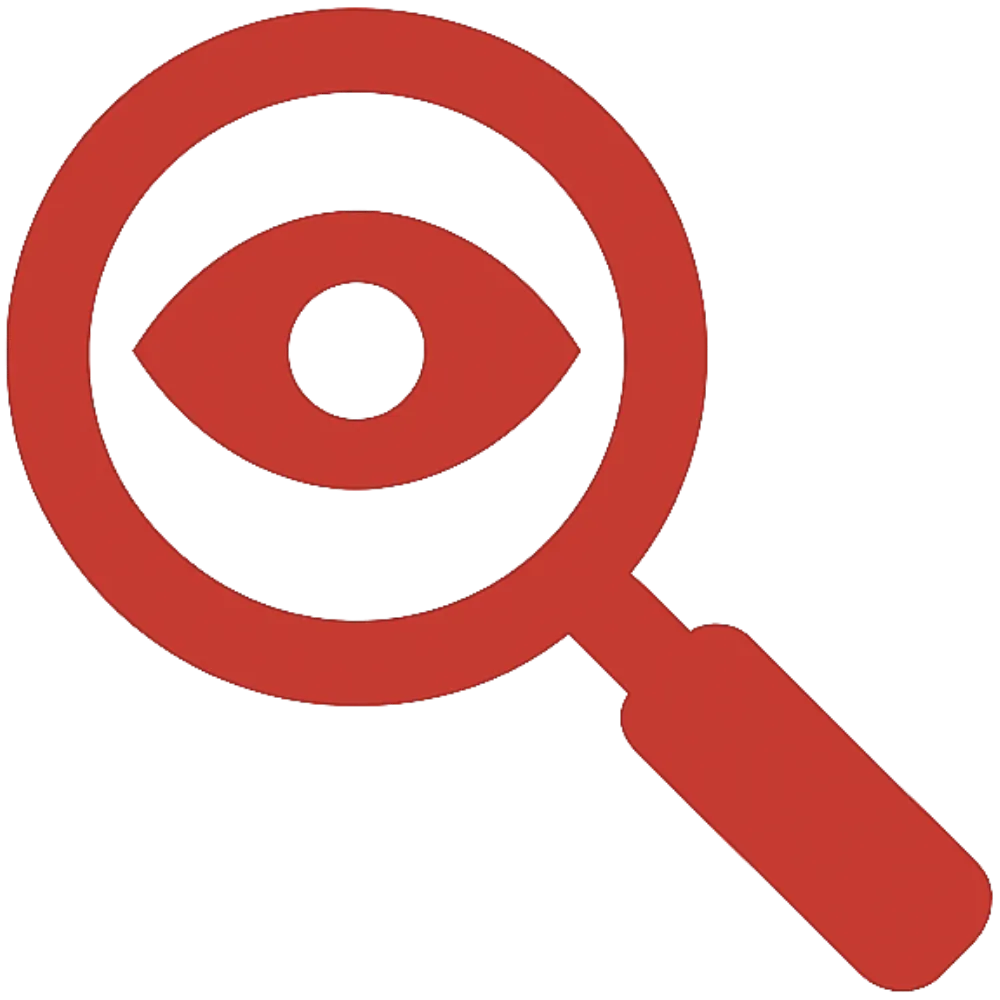 con of a magnifying glass with an eye