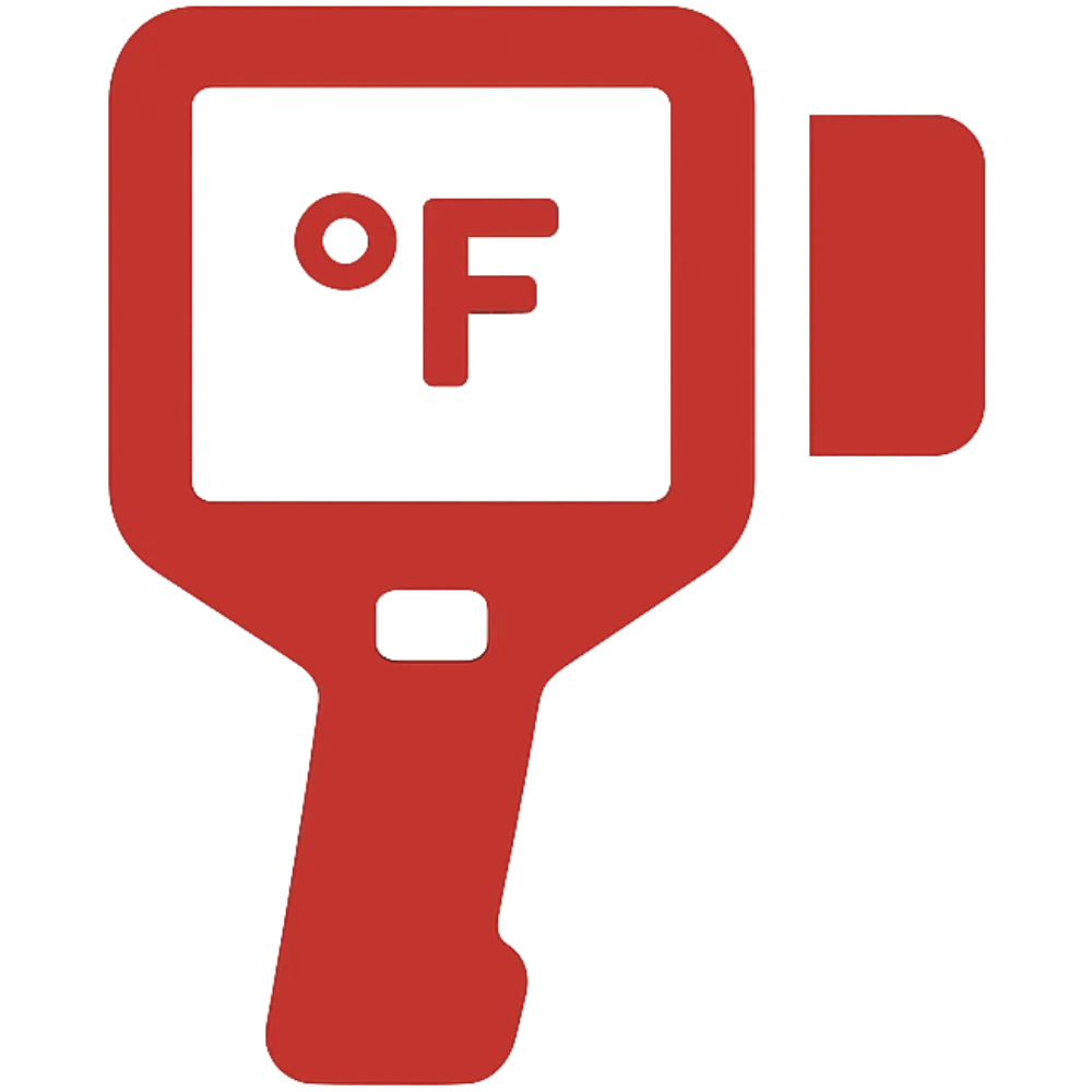Icon of a thermal scanner showing temperature display