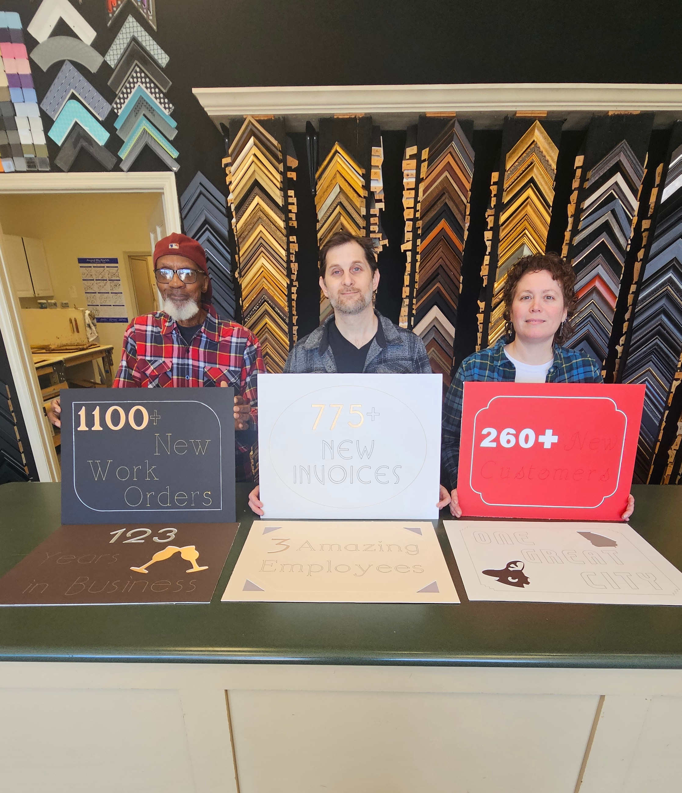 Custom picture framing by Friedman’s Framing showcasing unique frame styles and craftsmanship in Savannah, GA.