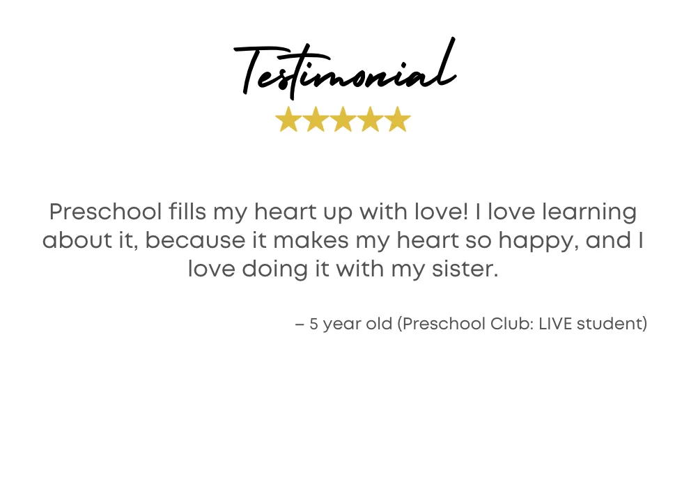 Testimonial - They are all such enthusiastic teachers. My three year old son is really excited to be part of Preschool Club. As a mother I have witnessed the positive impact that it has done in my toddler's education. - Katy Reyes